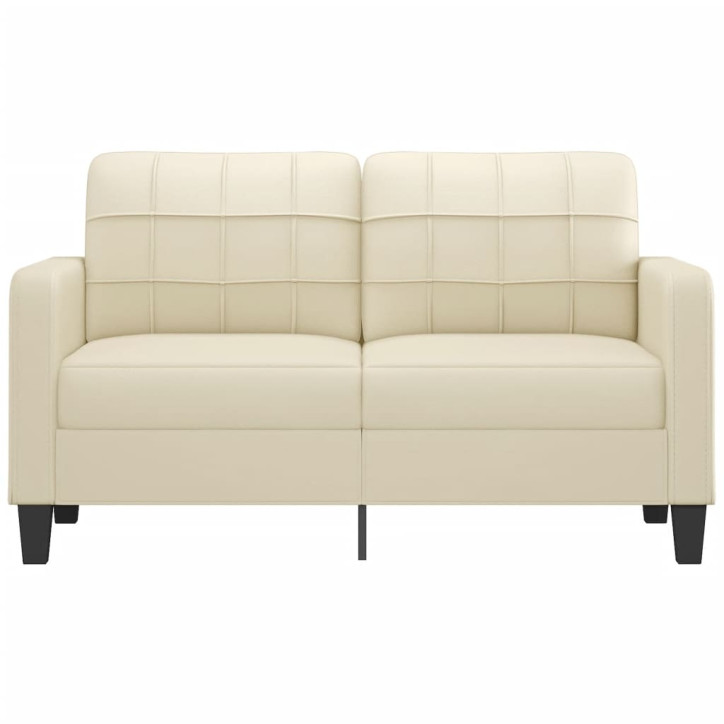 Dvivietė sofa, kreminės spalvos, 140cm, dirbtinė oda