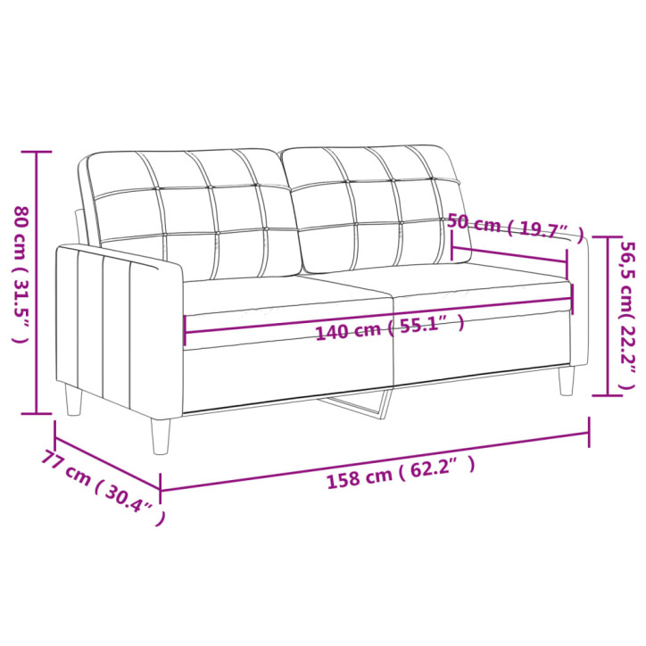 Dvivietė sofa, kreminės spalvos, 140cm, dirbtinė oda