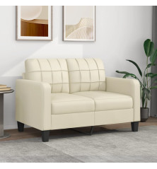 Dvivietė sofa, kreminės spalvos, 120cm, dirbtinė oda