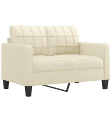 Dvivietė sofa, kreminės spalvos, 120cm, dirbtinė oda