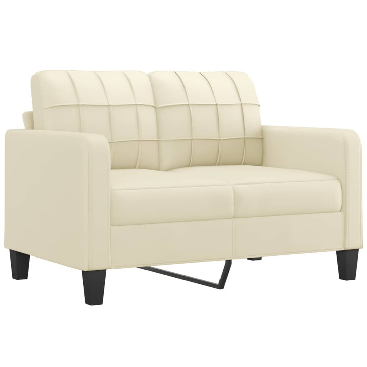 Dvivietė sofa, kreminės spalvos, 120cm, dirbtinė oda