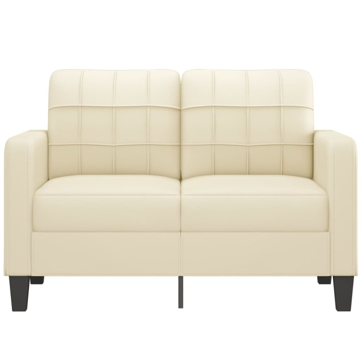 Dvivietė sofa, kreminės spalvos, 120cm, dirbtinė oda