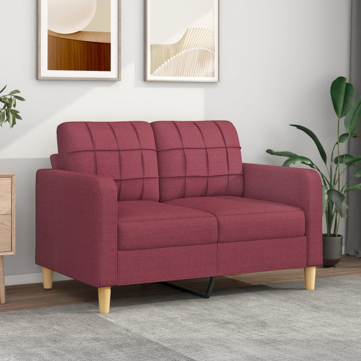 Dvivietė sofa, raudonojo vyno spalvos, 120cm, audinys