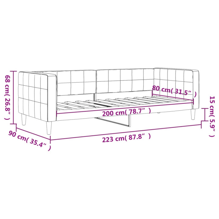 Sofa, rožinės spalvos, 80x200cm, aksomas