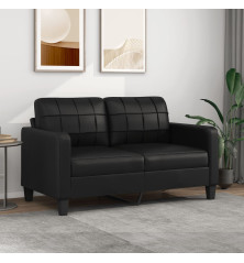 Dvivietė sofa, juodos spalvos, 140cm, dirbtinė oda