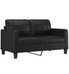 Dvivietė sofa, juodos spalvos, 140cm, dirbtinė oda