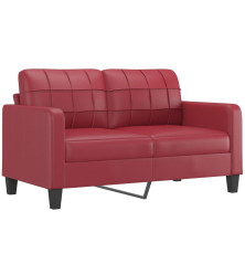 Dvivietė sofa, raudonojo vyno spalvos, 140cm, dirbtinė oda