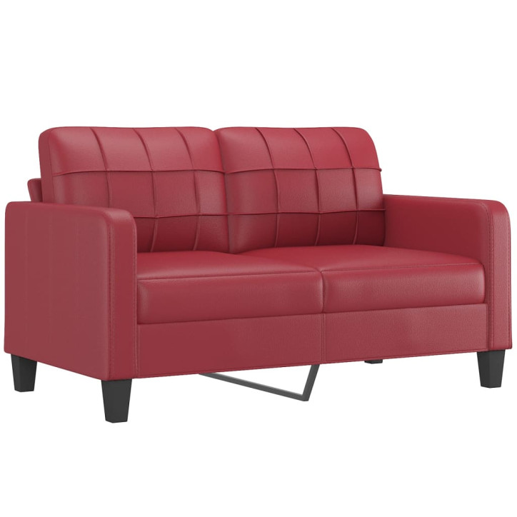 Dvivietė sofa, raudonojo vyno spalvos, 140cm, dirbtinė oda