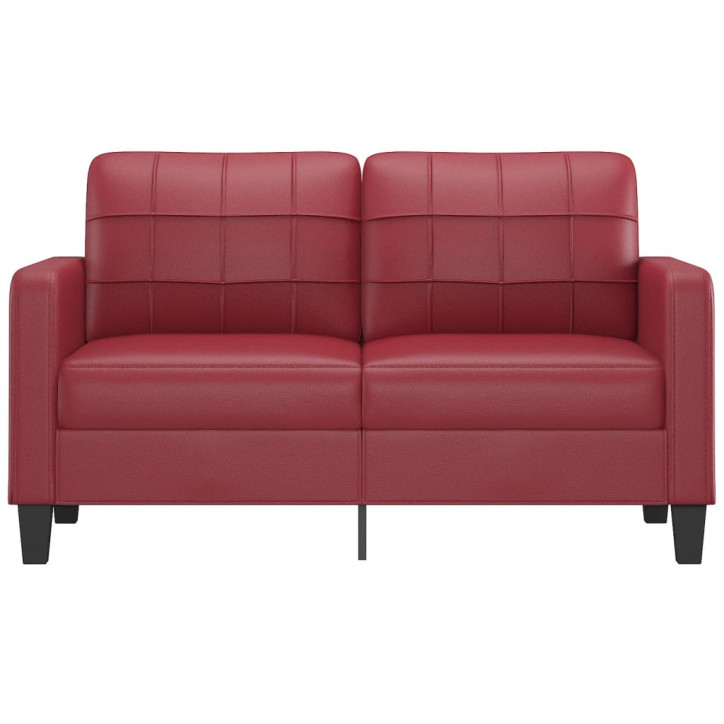 Dvivietė sofa, raudonojo vyno spalvos, 140cm, dirbtinė oda