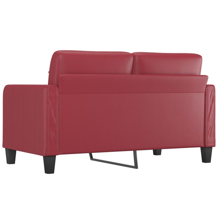 Dvivietė sofa, raudonojo vyno spalvos, 140cm, dirbtinė oda