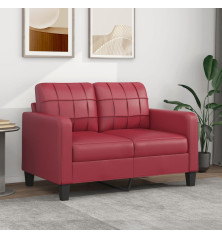 Dvivietė sofa, raudonojo vyno spalvos, 120cm, dirbtinė oda