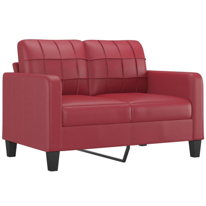 Dvivietė sofa, raudonojo vyno spalvos, 120cm, dirbtinė oda