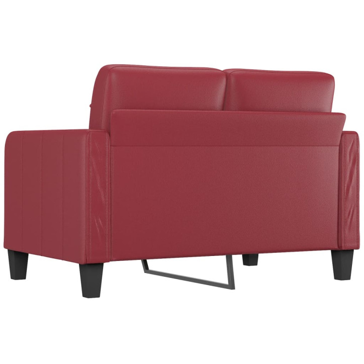 Dvivietė sofa, raudonojo vyno spalvos, 120cm, dirbtinė oda