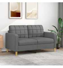 Dvivietė sofa, tamsiai pilkos spalvos, 140cm, audinys