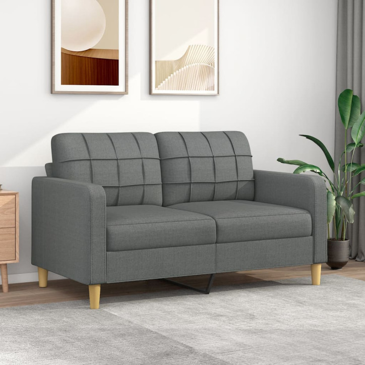 Dvivietė sofa, tamsiai pilkos spalvos, 140cm, audinys