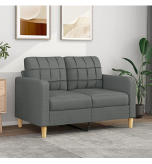 Dvivietė sofa, tamsiai pilkos spalvos, 120cm, audinys