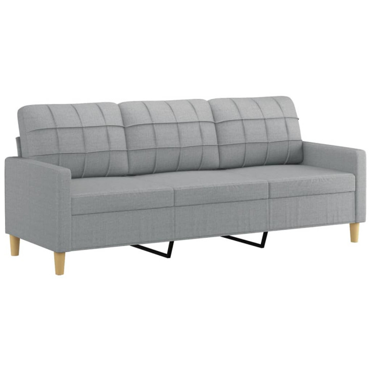 Trivietė sofa, šviesiai pilkos spalvos, 180cm, audinys