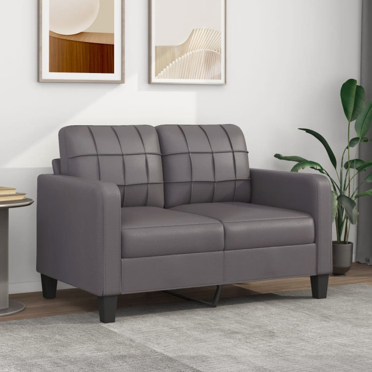 Dvivietė sofa, pilkos spalvos, 120cm, dirbtinė oda