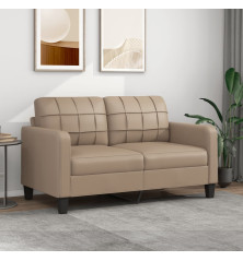 Dvivietė sofa, kapučino spalvos, 140cm, dirbtinė oda