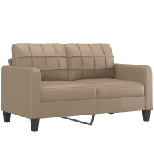 Dvivietė sofa, kapučino spalvos, 140cm, dirbtinė oda