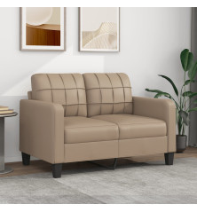 Dvivietė sofa, kapučino spalvos, 120cm, dirbtinė oda