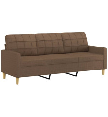 Trivietė sofa, rudos spalvos, 180cm, audinys