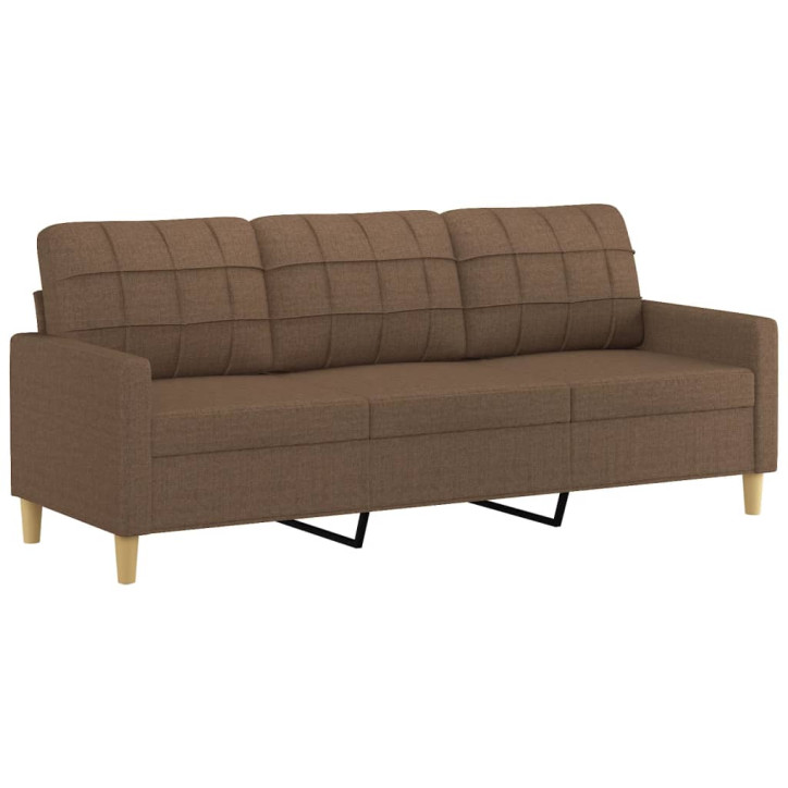 Trivietė sofa, rudos spalvos, 180cm, audinys