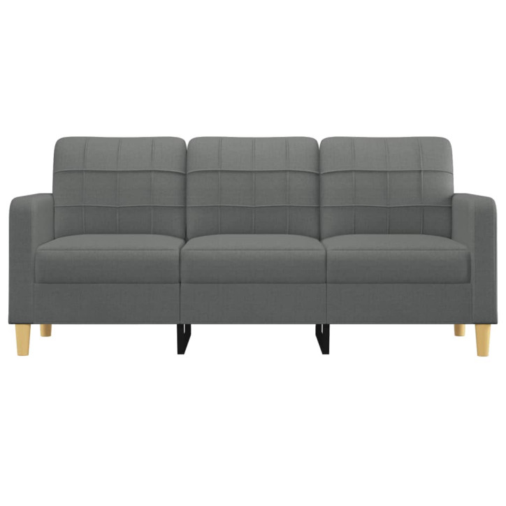 Trivietė sofa, tamsiai pilkos spalvos, 180cm, audinys