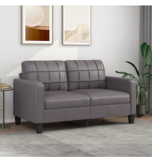 Dvivietė sofa, pilkos spalvos, 140cm, dirbtinė oda