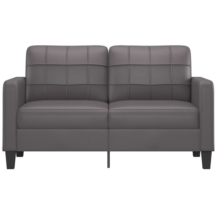 Dvivietė sofa, pilkos spalvos, 140cm, dirbtinė oda