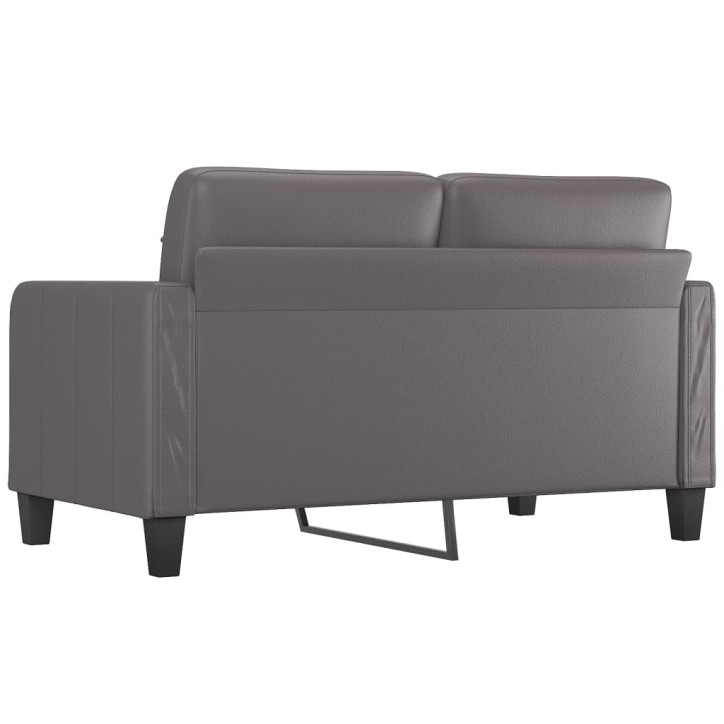 Dvivietė sofa, pilkos spalvos, 140cm, dirbtinė oda