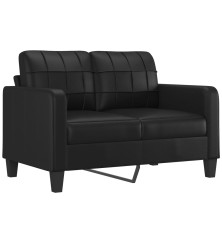 Dvivietė sofa, juodos spalvos, 120cm, dirbtinė oda