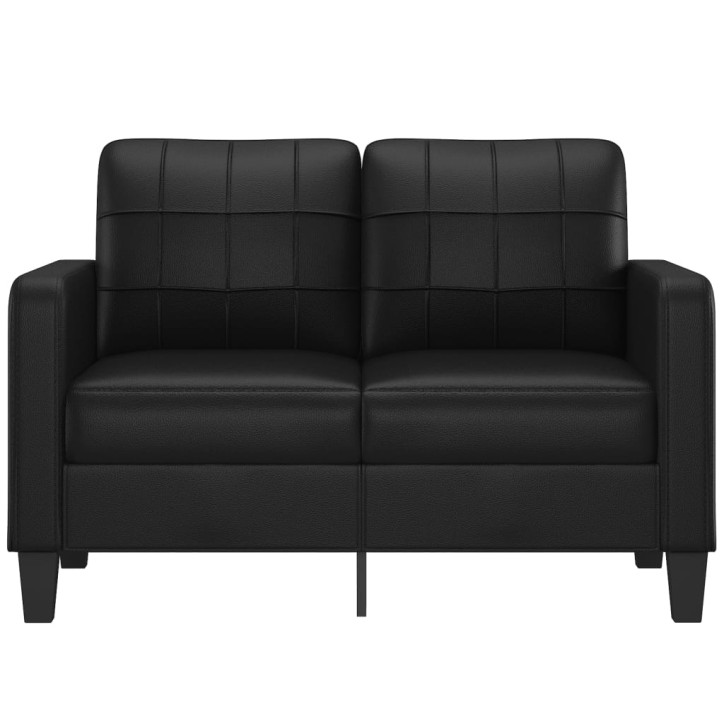 Dvivietė sofa, juodos spalvos, 120cm, dirbtinė oda