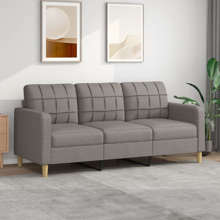 Trivietė sofa, taupe spalvos, 180cm, audinys