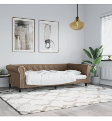 Sofa, kapučino spalvos, 100x200 cm, dirbtinė oda