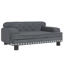 Vaikiška sofa, tamsiai pilkos spalvos, 70x45x30cm, aksomas