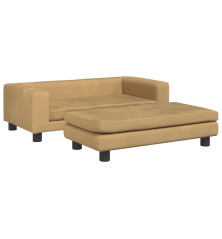 Vaikiška sofa su pakoja, ruda, 100x50x30cm, aksomas