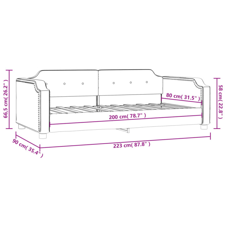 Sofa, tamsiai pilkos spalvos, 80x200cm, audinys