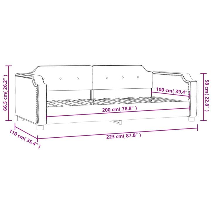 Sofa, juodos spalvos, 100x200cm, audinys