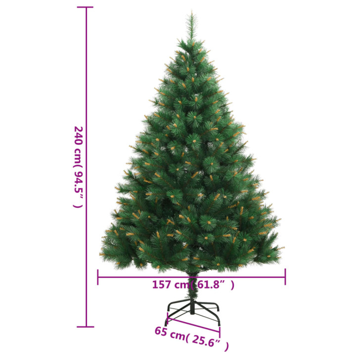 Dirbtinė Kalėdų eglutė su šarnyrinėmis šakomis/stovu, 240cm