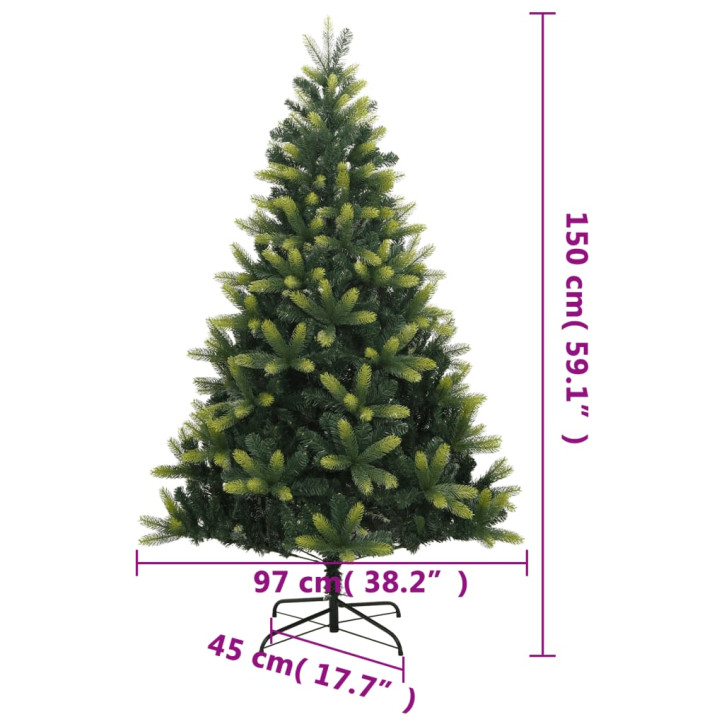 Dirbtinė Kalėdų eglutė su šarnyrinėmis šakomis/stovu, 150cm