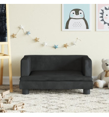 Vaikiška sofa, juodos spalvos, 60x40x30cm, aksomas