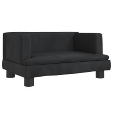 Vaikiška sofa, juodos spalvos, 60x40x30cm, aksomas