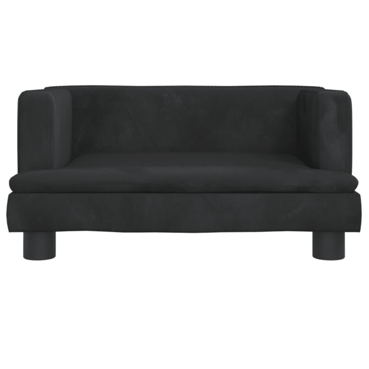 Vaikiška sofa, juodos spalvos, 60x40x30cm, aksomas