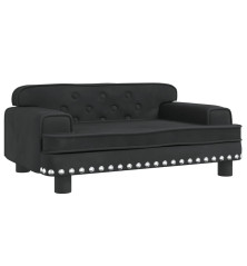 Vaikiška sofa, juodos spalvos, 70x45x30cm, aksomas