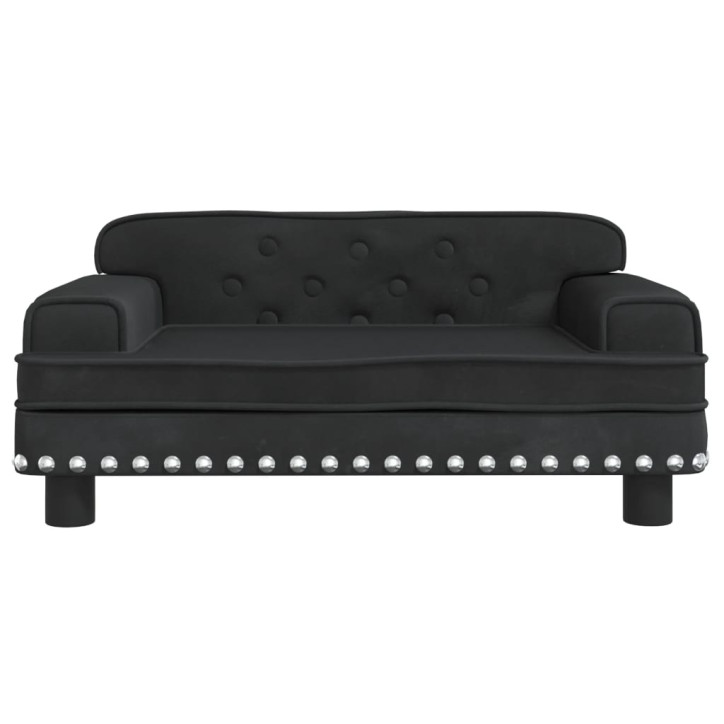 Vaikiška sofa, juodos spalvos, 70x45x30cm, aksomas