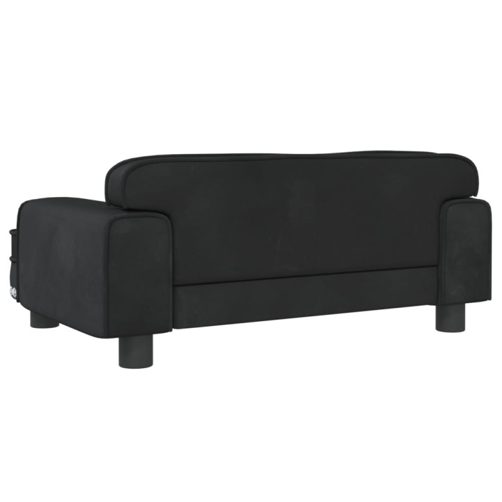 Vaikiška sofa, juodos spalvos, 70x45x30cm, aksomas