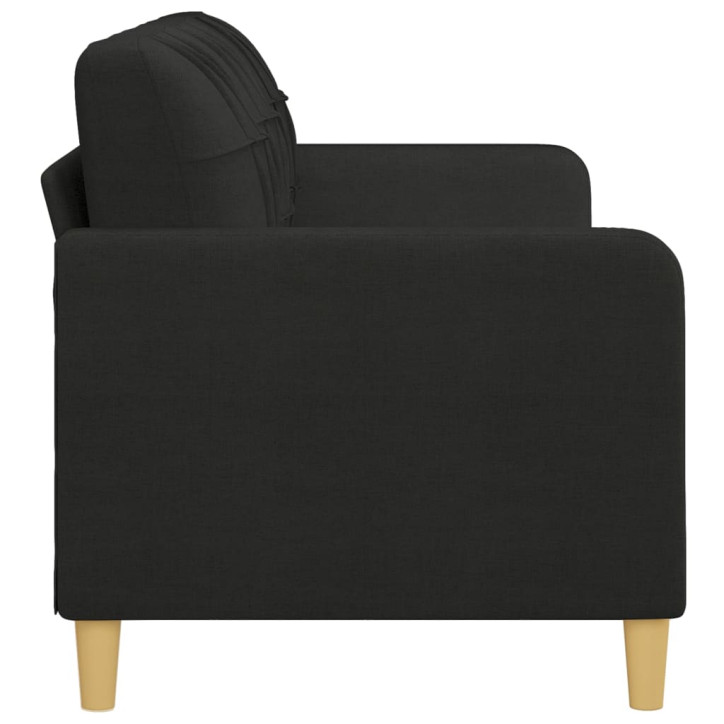 Trivietė sofa, juodos spalvos, 180cm, audinys