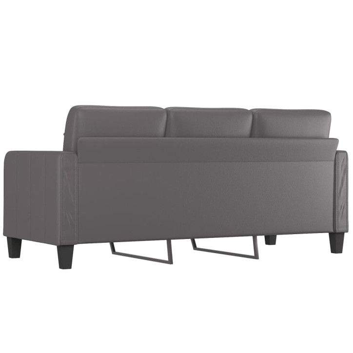 Trivietė sofa, pilkos spalvos, 180cm, dirbtinė oda