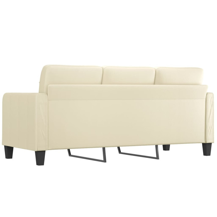 Trivietė sofa, kreminės spalvos, 180cm, dirbtinė oda